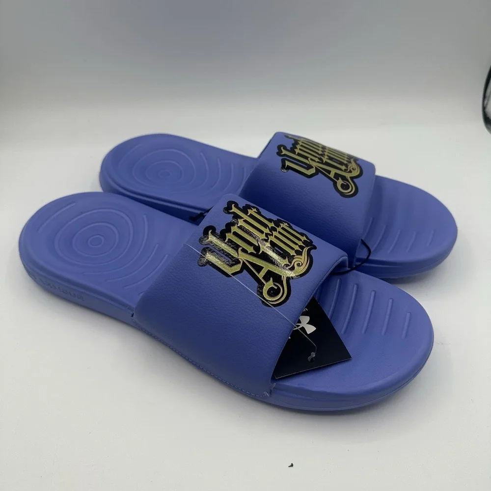 Under Armour Ansa Graphic Logo Slides Mens 13 Lavender Purple Sandal 3024435-402